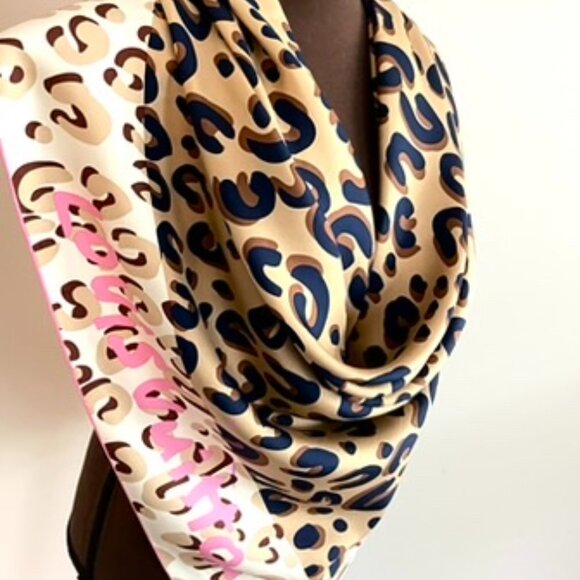 Louis Vuitton Shawl Logo Animal Print Oversize Silk Wrap Scarf - Picture 6 of 15
